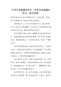小学五年级满分作文春天的雪.docx