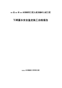 水利枢纽工程大坝下闸蓄水安全鉴定施工自检报告