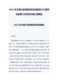 2019年文明行业创建活动总结报告与工程项目监理工作情况总结汇报两篇