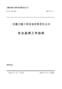 安全监理工作指南