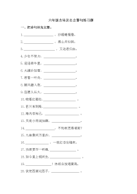 人教版2019-2020年六年级语文下册 古诗及名言警句练习题.doc