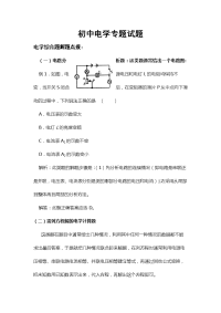 初中物理电学专题练习题（doc版）