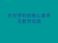 历史学科素养及实践