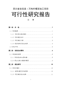 1万吨柠檬深加工项目可行性研究报告-精品