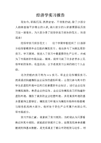 经济学实习报告