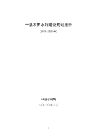 2010-2020年县级农田水利规划报告