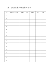 施工技术交底交接记录表