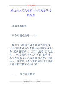 --公司副总的述职报告