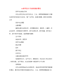 xx农学各大专业好就业排名