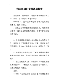 党支部组织委员的述职报告