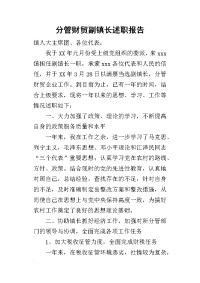 分管财贸副镇长的述职报告