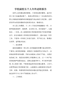 学校副校长个人年终述职报告