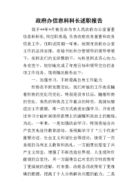 政府办信息科科长的述职报告