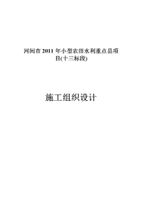 小型农田水利重点县项目施工组织设计_本科论文