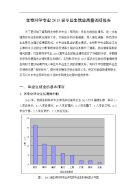 生物科学专业2015届毕业生就业质量调研报告