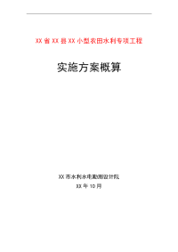 小型农田水利专项工程实施方案