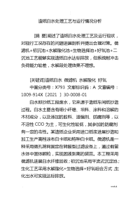 造纸白水处理工艺设计及运行情况分析