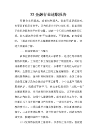 XX金融行业述职报告