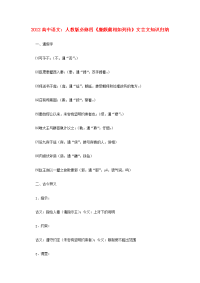 高中语文(廉颇蔺相如列传)文言文知识归纳复习教案 新人教版必修4 教案