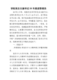 学院党总支副书记某年度述职报告