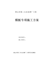 黄山市第二污水处理厂模板施工方案