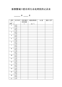诊所(门诊部)污水处理投药记录表