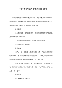 小班数学活动《找相同》教案