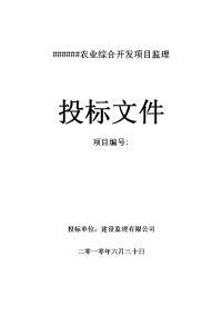 农开类监理投标文件