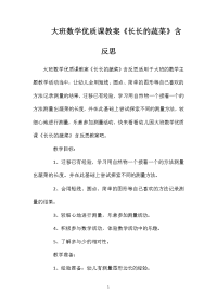 大班数学优质课教案《长长的蔬菜》含反思