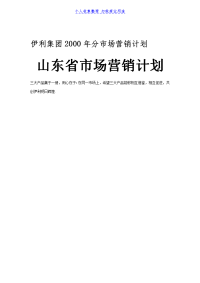 某市场营销计划山东省市场营销计划