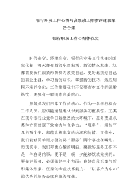 银行职员工作心得与高级政工师参评述职报告合集