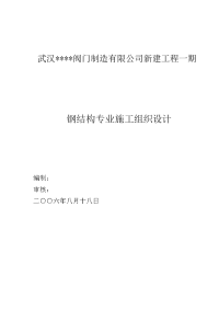 《阀门制造有限公司新建工程一期钢结构专业施工组织设计》