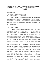 政务服务中心xx上半年工作总结及下半年工作安排