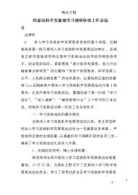 档案局科学发展观学习调研阶段工作总结