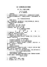 鲁教版初一生物知识点大纲