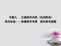高考语文复习专题九正确使用词语包括熟语高考体验_把握高考考情感知高考真题课件x