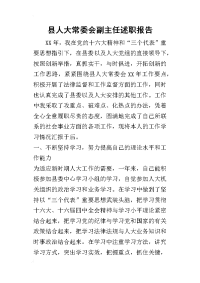 县人大常委会副主任的述职报告