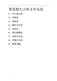常见的作文开头法知识课件.docx