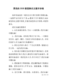 漂亮的2020新型肺炎主题手抄报.docx