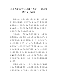 中考作文20XX中考满分作文：一起走过的日子700字.docx