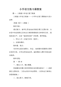 小学语文练习课教案