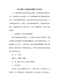 凤山镇中心校校本研修工作总结