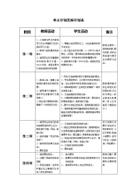 单元计划实施计划表