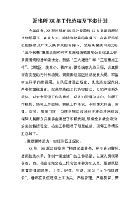 派出所xx年工作总结及下步计划