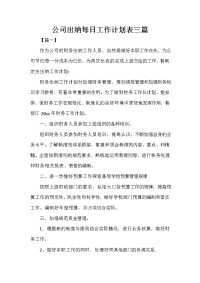 公司出纳每日工作计划表三篇.doc