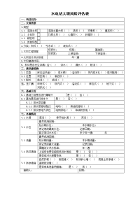 水电站大坝风险评估表