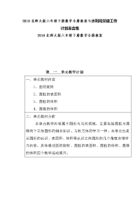 2018北师大版六年级下册数学全册教案与水利局党建工作计划表合集