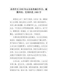 高考作文20XX年山东高考满分作文：藤蔓纠结，无须在意1000字.docx