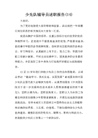 少先队辅导员述职报告(14)