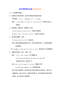 初中英语语法总结(动词的时态)